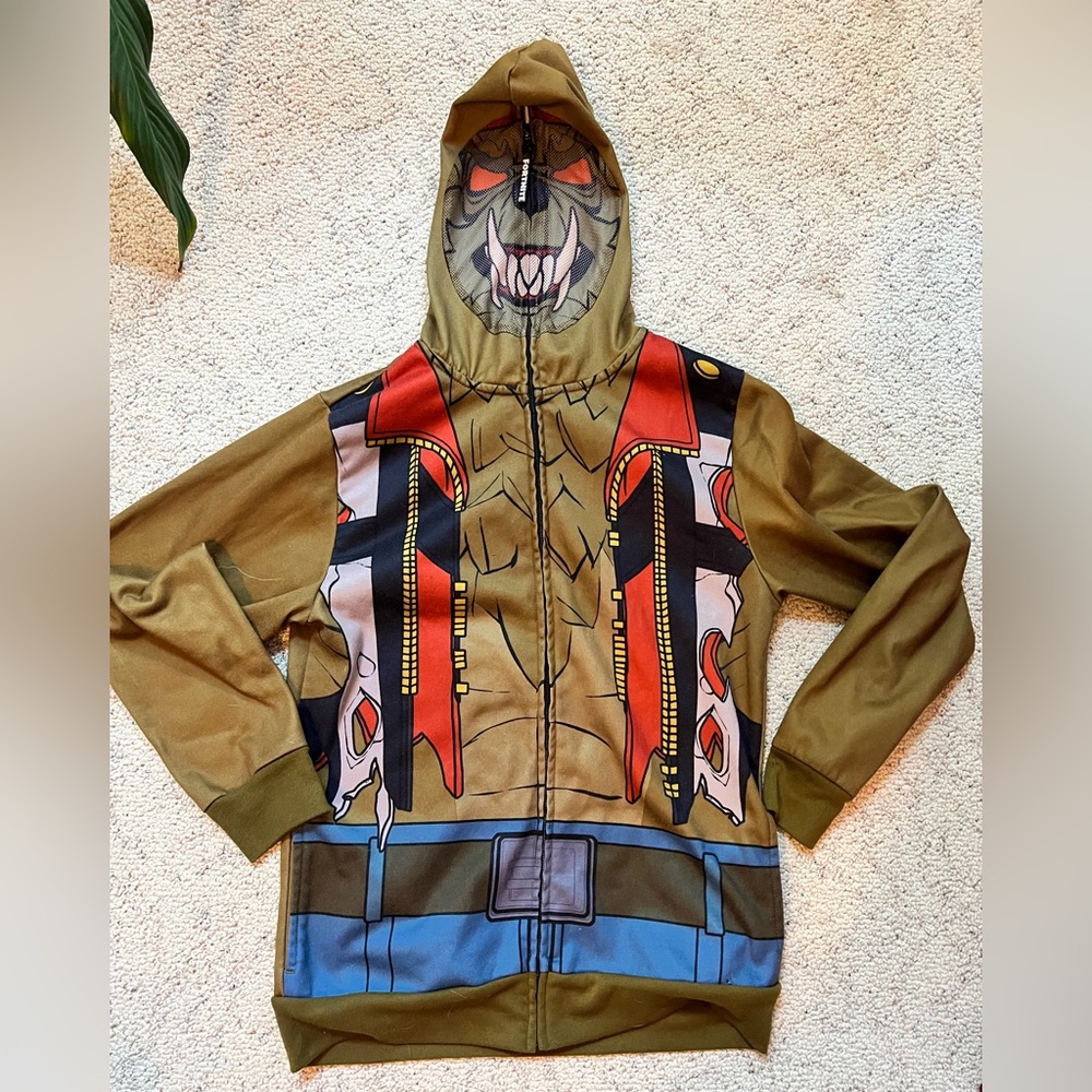 Boys Fortnite Hoodie Jacket Cosplay Werewolf Sz L